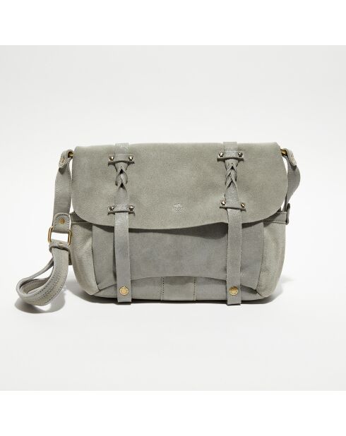 Sac besace en Cuir Olou X vert menthe - 35x23x13 cm