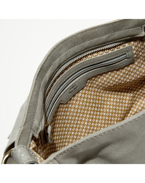 Sac besace en Cuir Olou X vert menthe - 35x23x13 cm