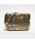 Sac besace en Cuir Bernie J vert kaki - 35x23x13 cm