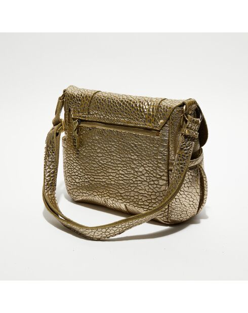 Sac besace en Cuir Bernie J vert kaki - 35x23x13 cm