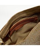 Sac besace en Cuir Bernie J taupe - 35x23x13 cm