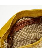 Sac besace en Cuir Bernie J jaune - 35x23x13 cm