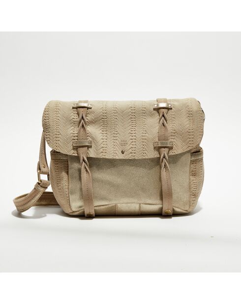Sac besace en Cuir Alou Dv taupe - 35x23x13 cm