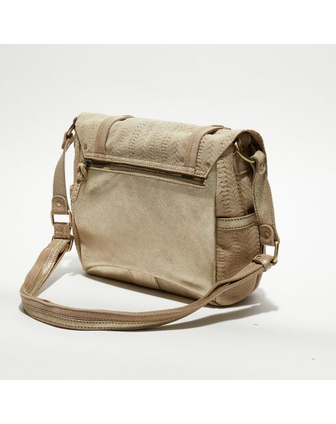 Sac besace en Cuir Alou Dv taupe - 35x23x13 cm
