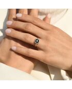 Bague Volga Diamants 0.03 ct & Saphirs 0.58 ct or blanc