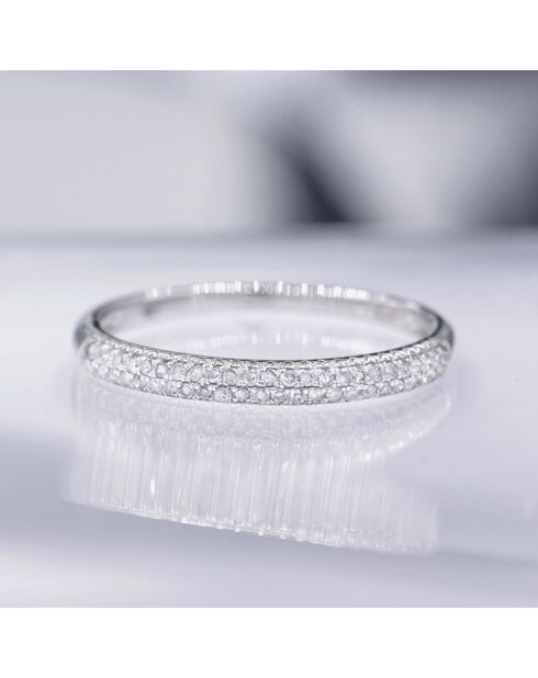 Bague Alliance Foch Diamants 0.15 ct or blanc
