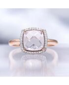 Bague Quartissime Diamants 0.12 ct & Quartz 2.70 cts or rose