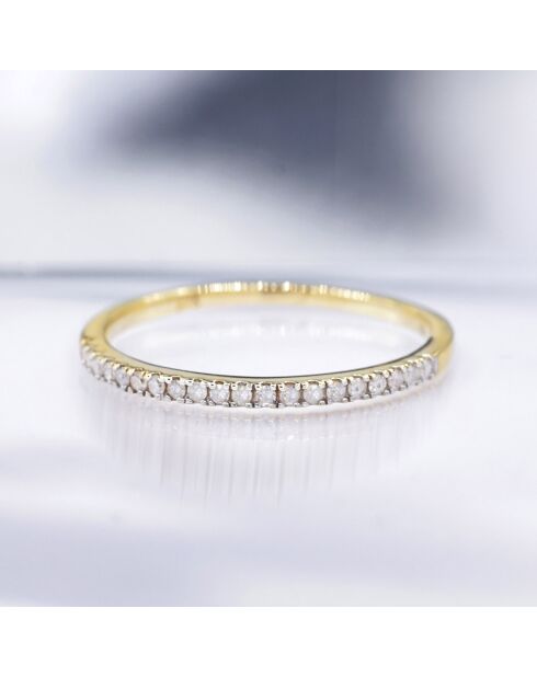 Bague Alliance Délice Diamants 0.16 ct or jaune