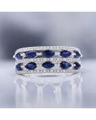 Bague Doux rêve Diamant 0.06 ct & Saphir 1.33 ct or blanc