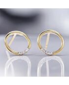 Boucles d'oreilles cercle Diamant 0.04 ct or jaune