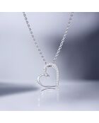 Pendentif Coeur Précieux diamants 0.05 ct or blanc