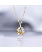 Pendentif Dites-le avec une Fleur Diamants 0.05 ct Or Jaune