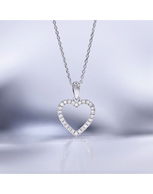 Pendentif élue de ton Coeur Diamants 0.13 ct or blanc