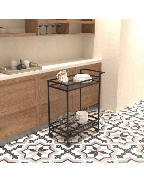 Chariot Vortex noir - 60x80x35 cm