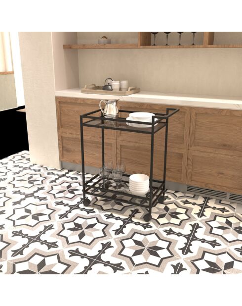 Chariot Vortex noir - 60x80x35 cm