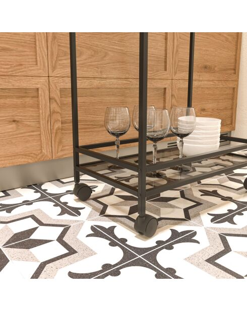 Chariot Vortex noir - 60x80x35 cm