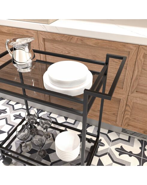 Chariot Vortex noir - 60x80x35 cm