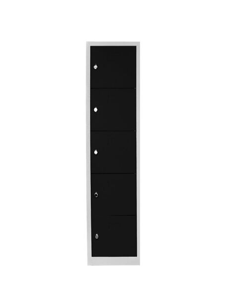 Casier 5 compartiments gris/noir - 41x170x40 cm