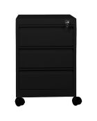 Caisson mobile 3 tiroirs noir - 40x50x57 cm
