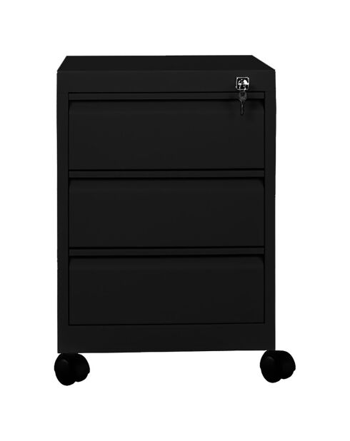 Caisson mobile 3 tiroirs noir - 40x50x57 cm