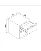 Caisson 2 tiroirs noir - 71x47x62 cm