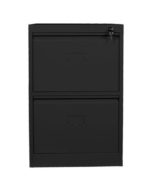 Caisson 2 tiroirs noir - 71x47x62 cm