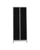 Vestiaire 4 portes gris/noir - 67x200x37 cm