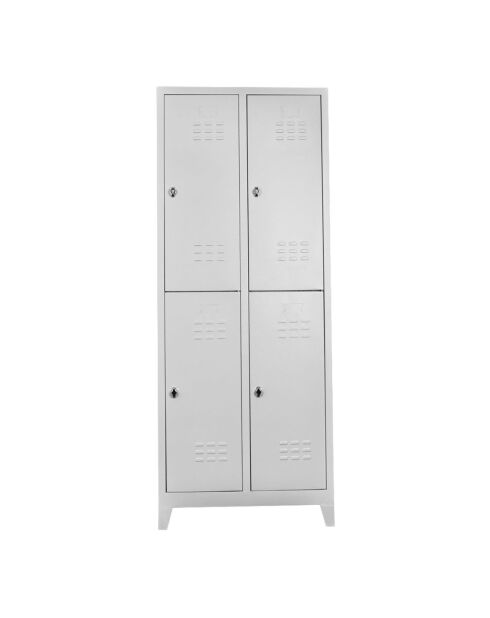 Vestiaire 4 portes gris clair - 79x200x40 cm