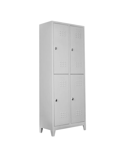 Vestiaire 4 portes gris clair - 79x200x40 cm