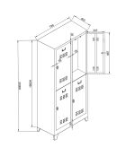 Vestiaire 4 portes gris clair - 79x200x40 cm