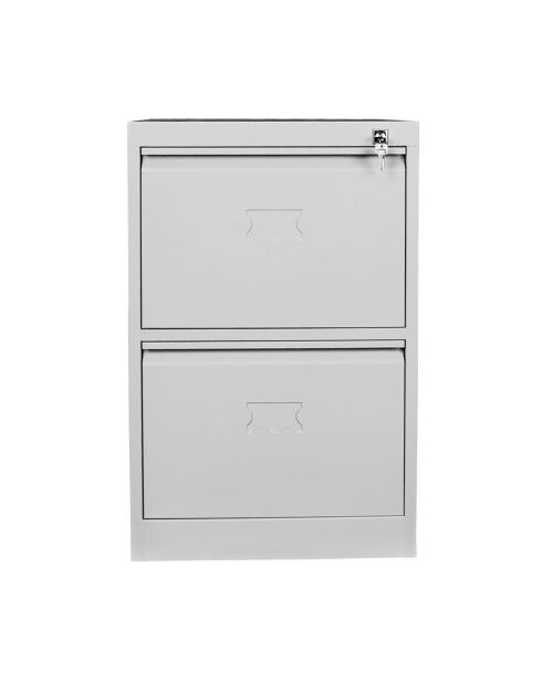 Caisson 2 tiroirs gris clair - 47x71x62 cm