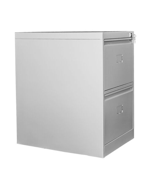 Caisson 2 tiroirs gris clair - 47x71x62 cm