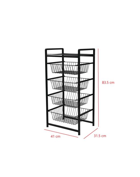 Paniers à rangement Merlin noirs - 33x41x84 cm