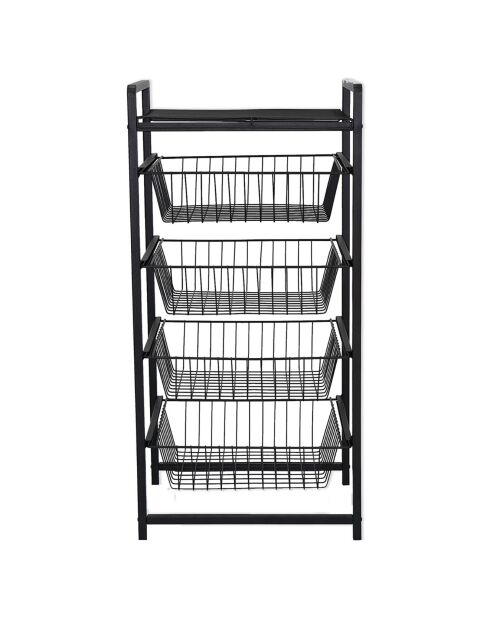 Paniers à rangement Merlin noirs - 33x41x84 cm