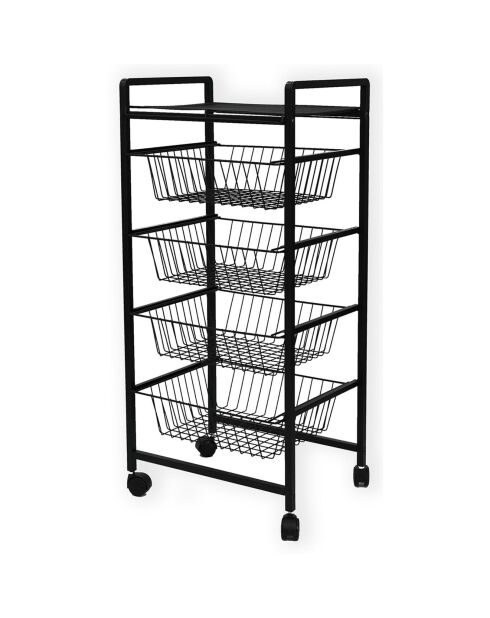 Paniers à rangement Merlin noirs - 33x41x84 cm