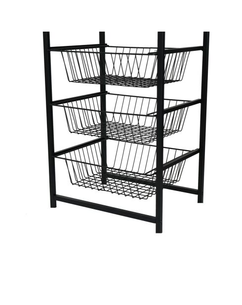 Paniers à rangement Merlin noirs - 33x41x84 cm