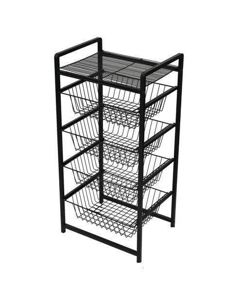 Paniers à rangement Merlin noirs - 33x41x84 cm