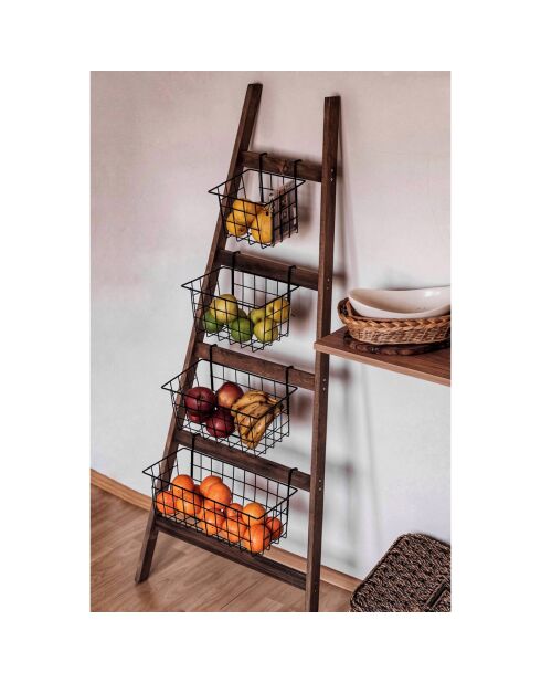 Etagère panier à rangement Miles noire - 145x60x22 cm