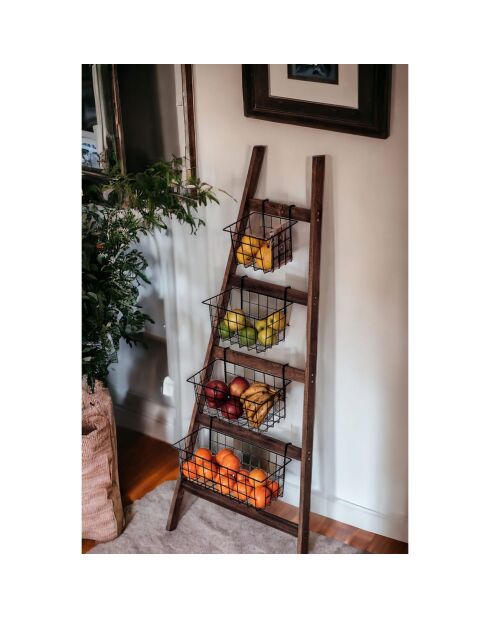 Etagère panier à rangement Miles noire - 145x60x22 cm