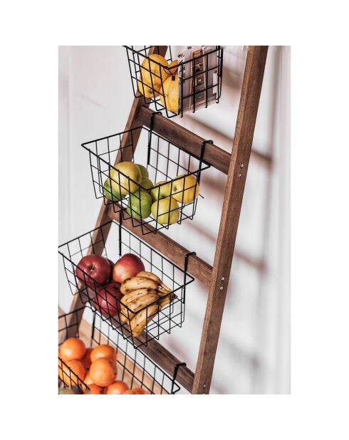 Etagère panier à rangement Miles noire - 145x60x22 cm