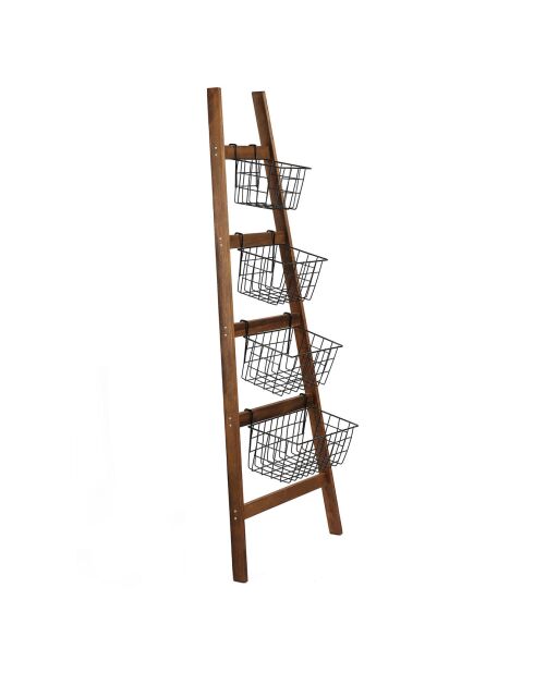 Etagère panier à rangement Miles noire - 145x60x22 cm