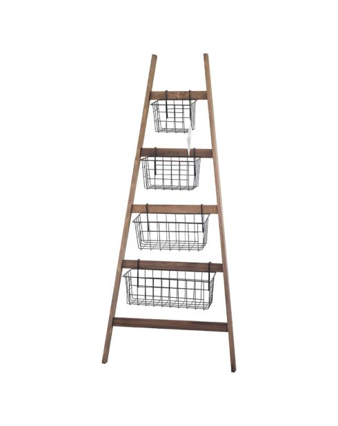 Etagère panier à rangement Miles noire - 145x60x22 cm