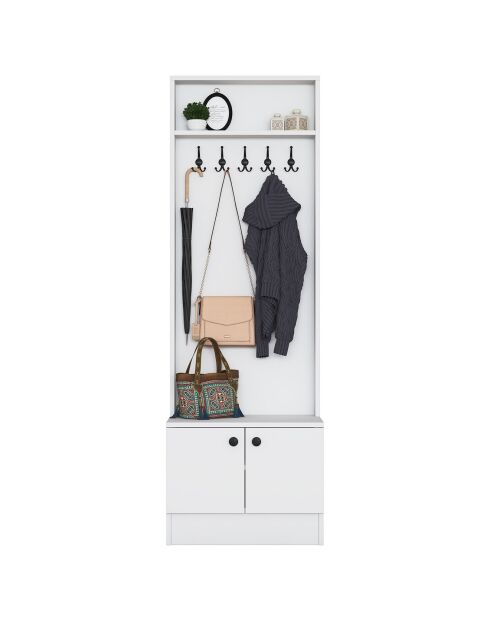 Meuble d'entrée blanc - 59.8x182.8x35.5 cm