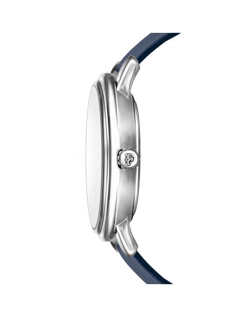 Montre Adore en Cuir & Diamant bleu foncé