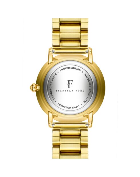 Montre Selene en Acier & Diamant dorée