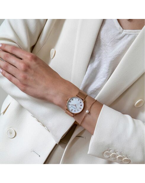 Montre Chloe en Acier & Diamant rose doré