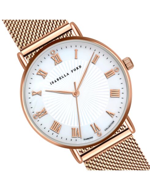 Montre Chloe en Acier & Diamant rose doré