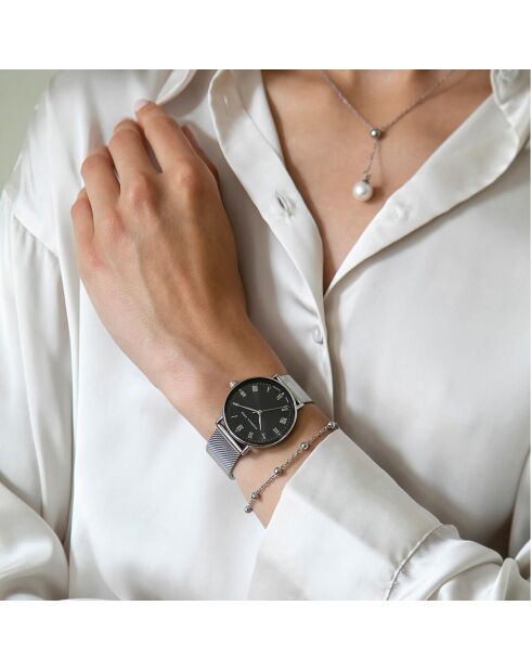 Montre Desirée en Acier & Diamant argentée