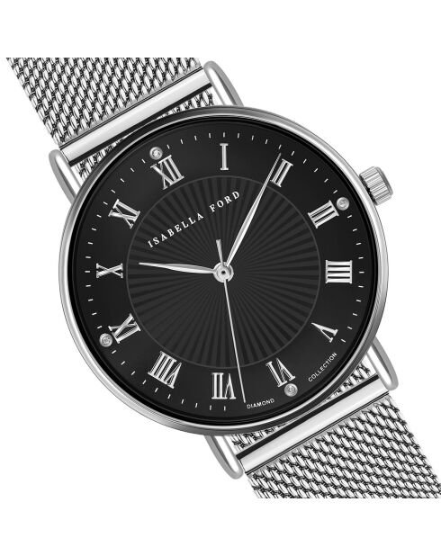 Montre Desirée en Acier & Diamant argentée