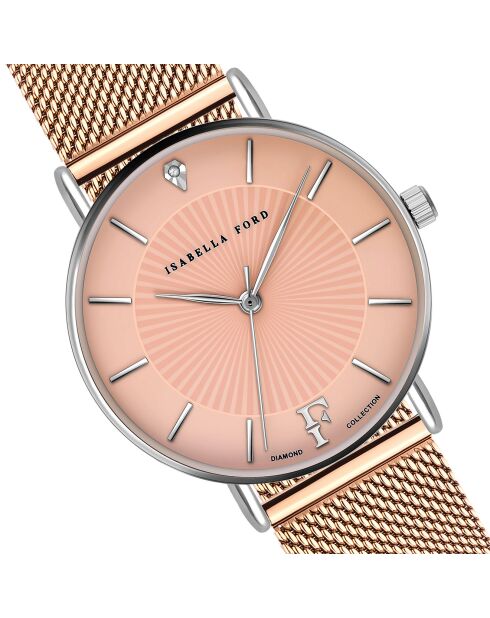 Montre Allure en Acier & Diamant rose doré